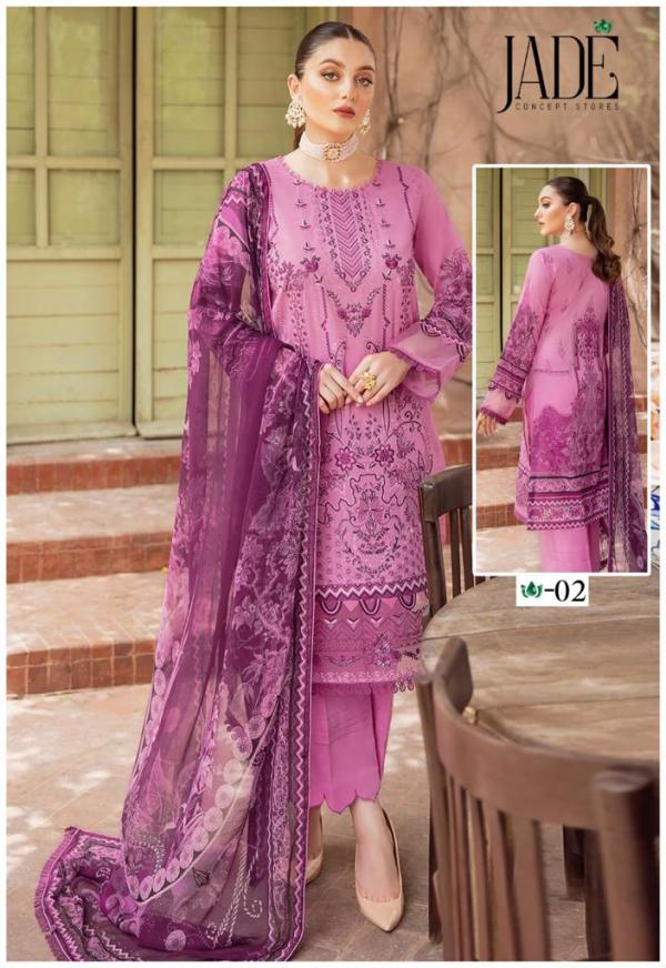 Jade Heza Azrin Lawn Cotton Designer Suit